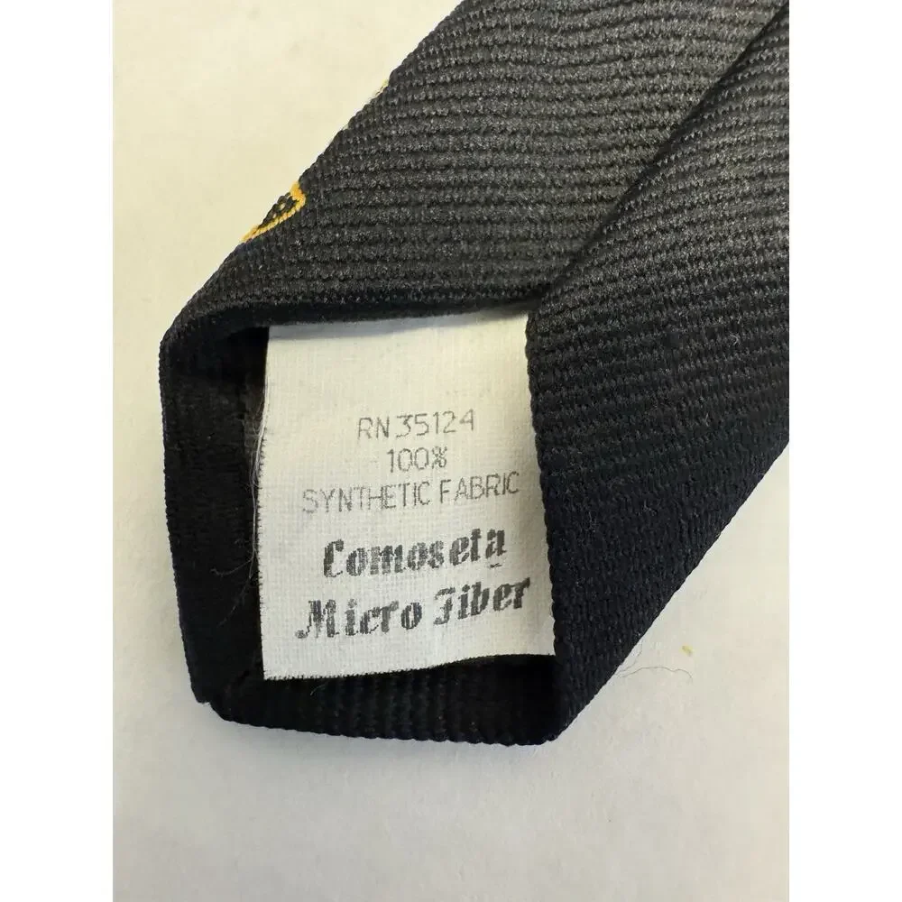 Clacchi Milano Black Novelty Necktie Top Hat Gentleman Mascot Pattern Microfiber